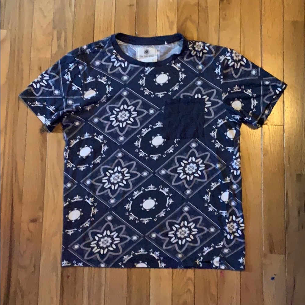 Blue patterned shirt